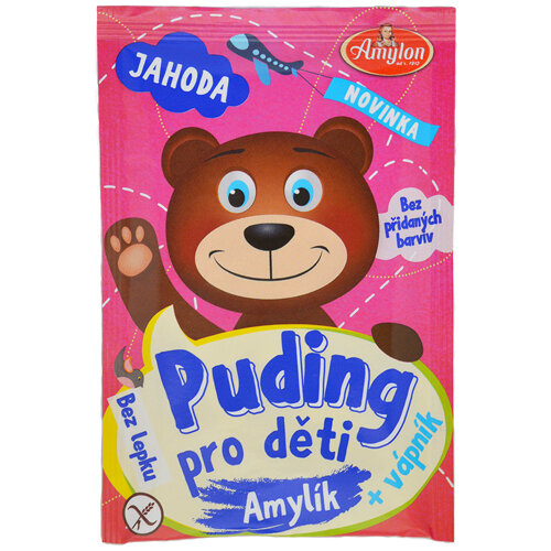 Jahodový puding pre deti