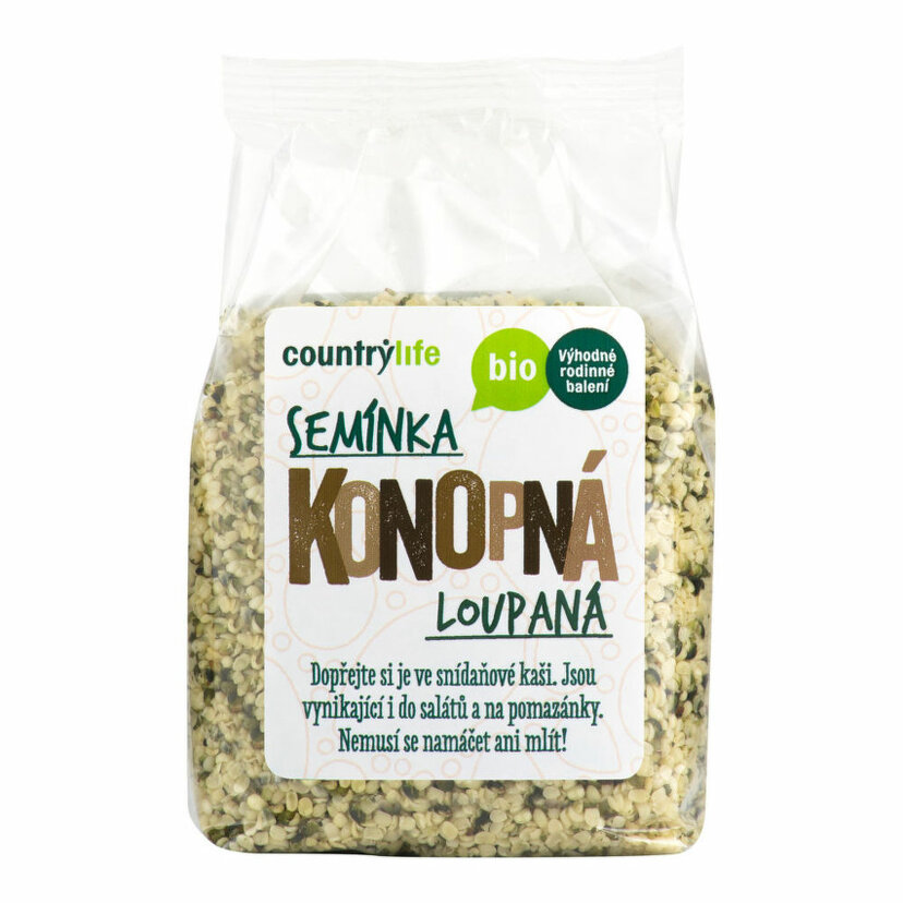 konopné semienka lúpané 250g bio countrylife