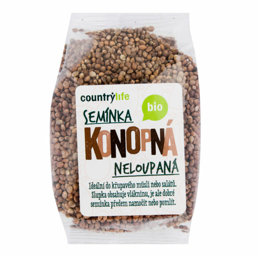 Konopné semienka nelúpané 250g countrylife bio